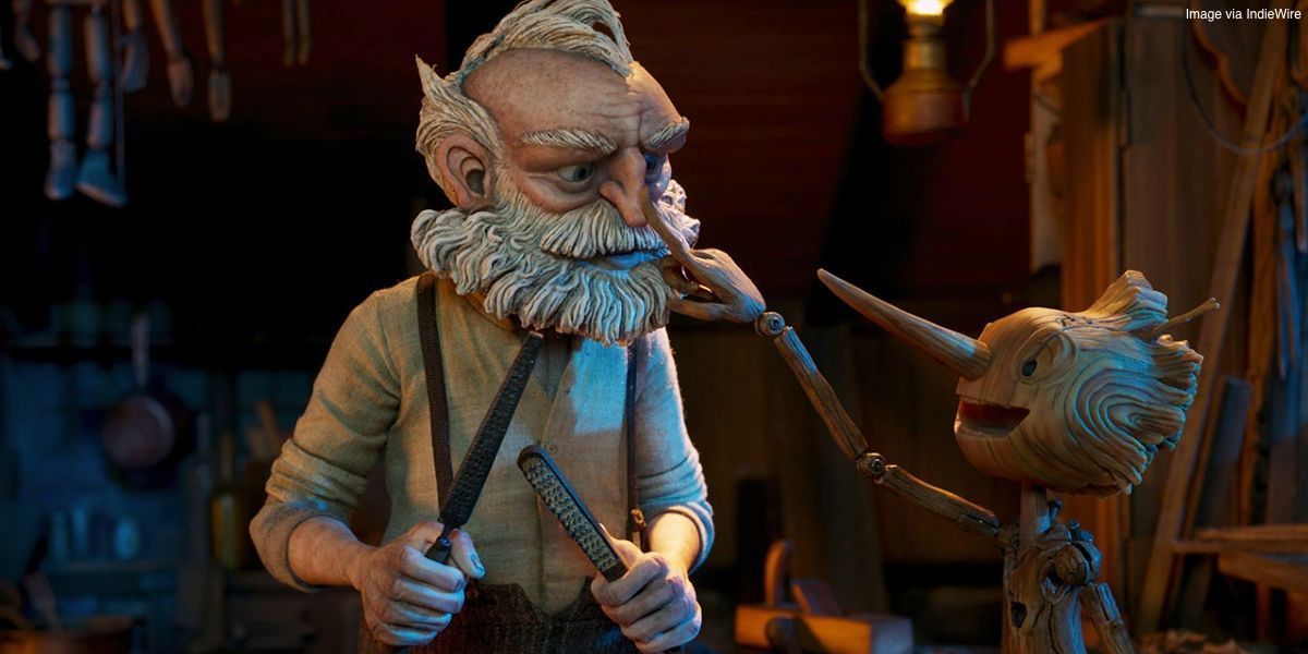 Gepetto si Pinocchio in Pinocchio de Guillermo del Toro