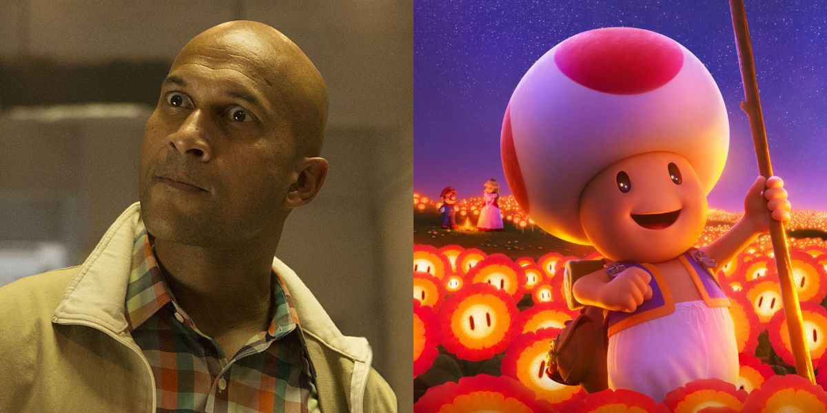 Keegan-Michael Key alaturi de personajul sau din filmul Super Mario Bros Toad